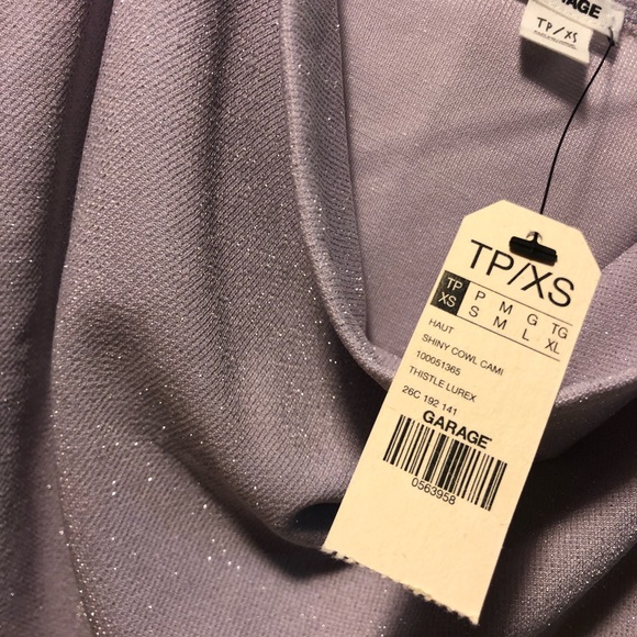 NWT garage scoop neck purple sparkly cami! - Picture 3 of 5